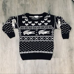 Lacoste Fair Isle Alligators and Hearts Sw…